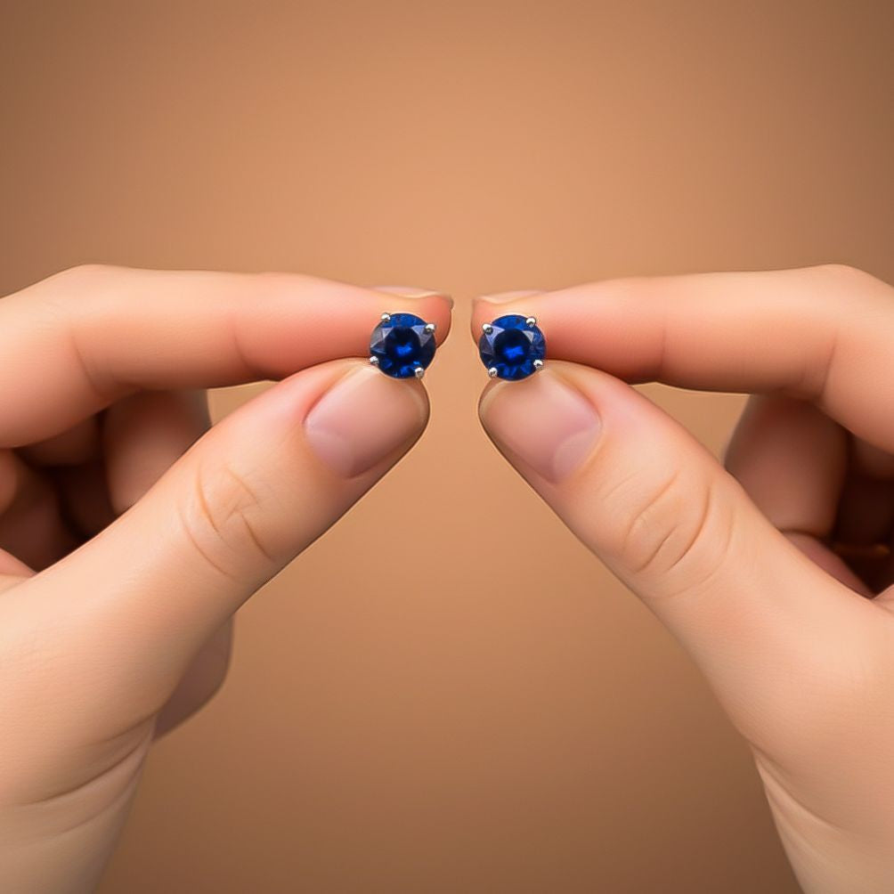 925 Sterling Silver Royal Blue Bloom Studs