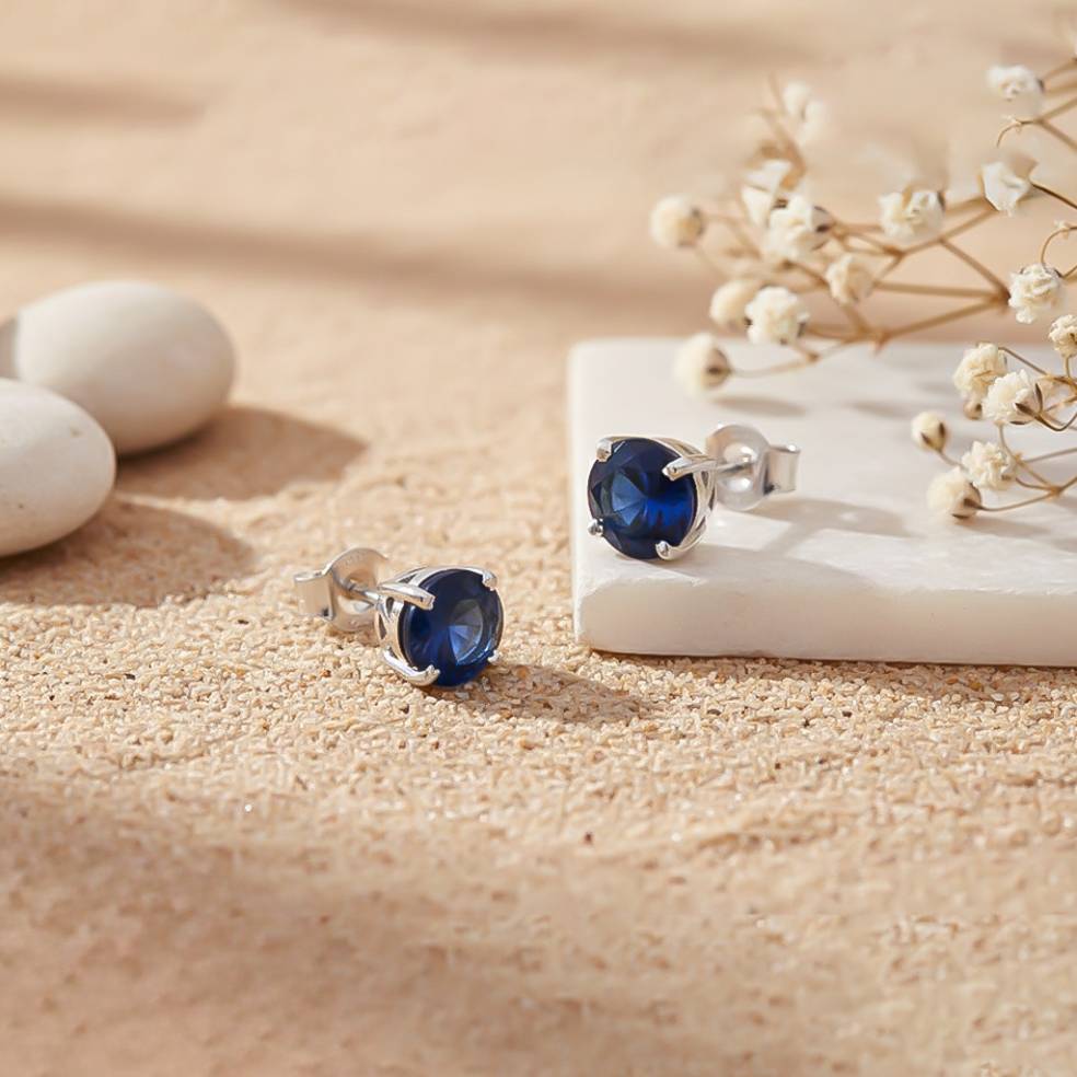 925 Sterling Silver Royal Blue Bloom Studs