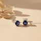 925 Sterling Silver Royal Blue Bloom Studs Gold Vermeil (2.5 Micron)