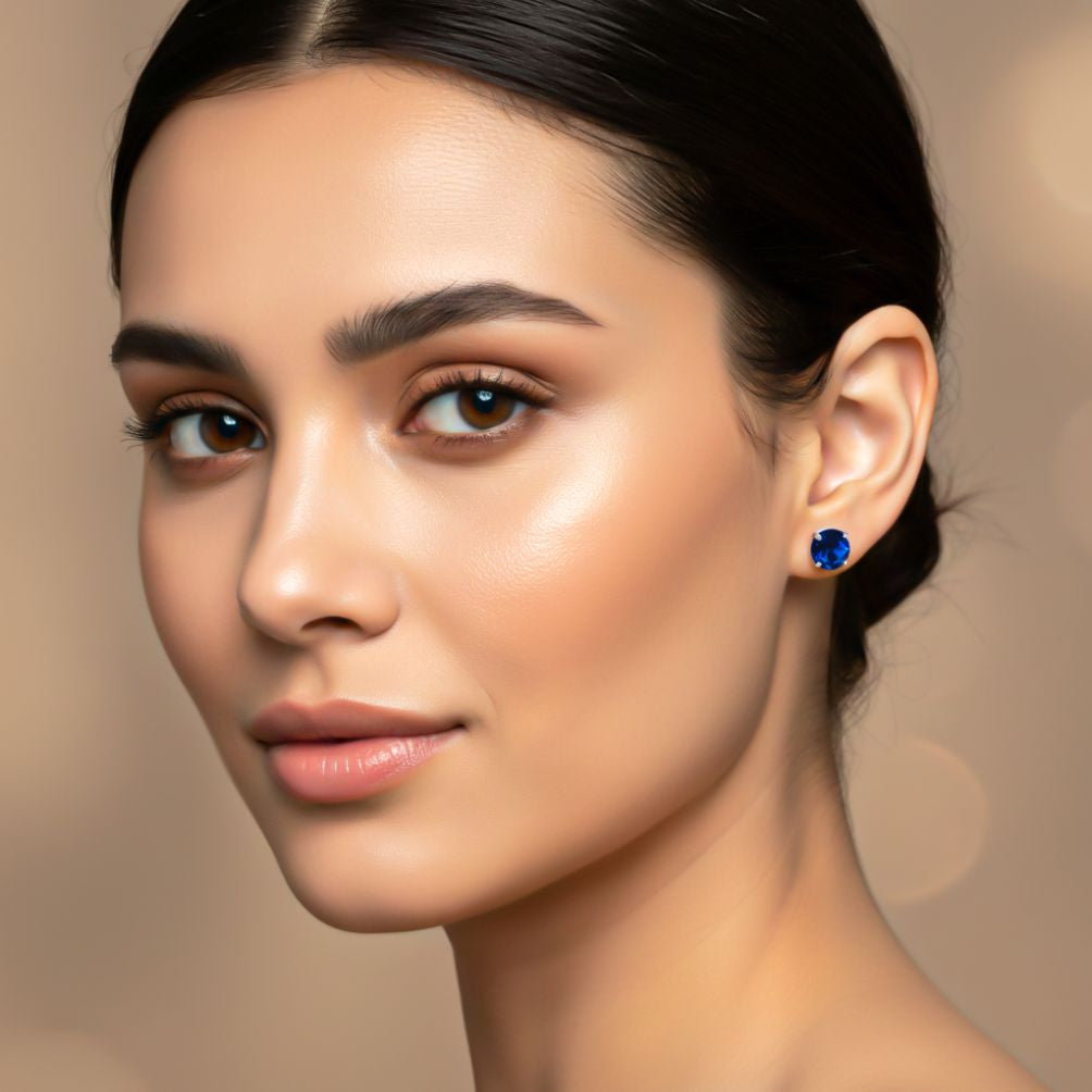 925 Sterling Silver Royal Blue Bloom Studs