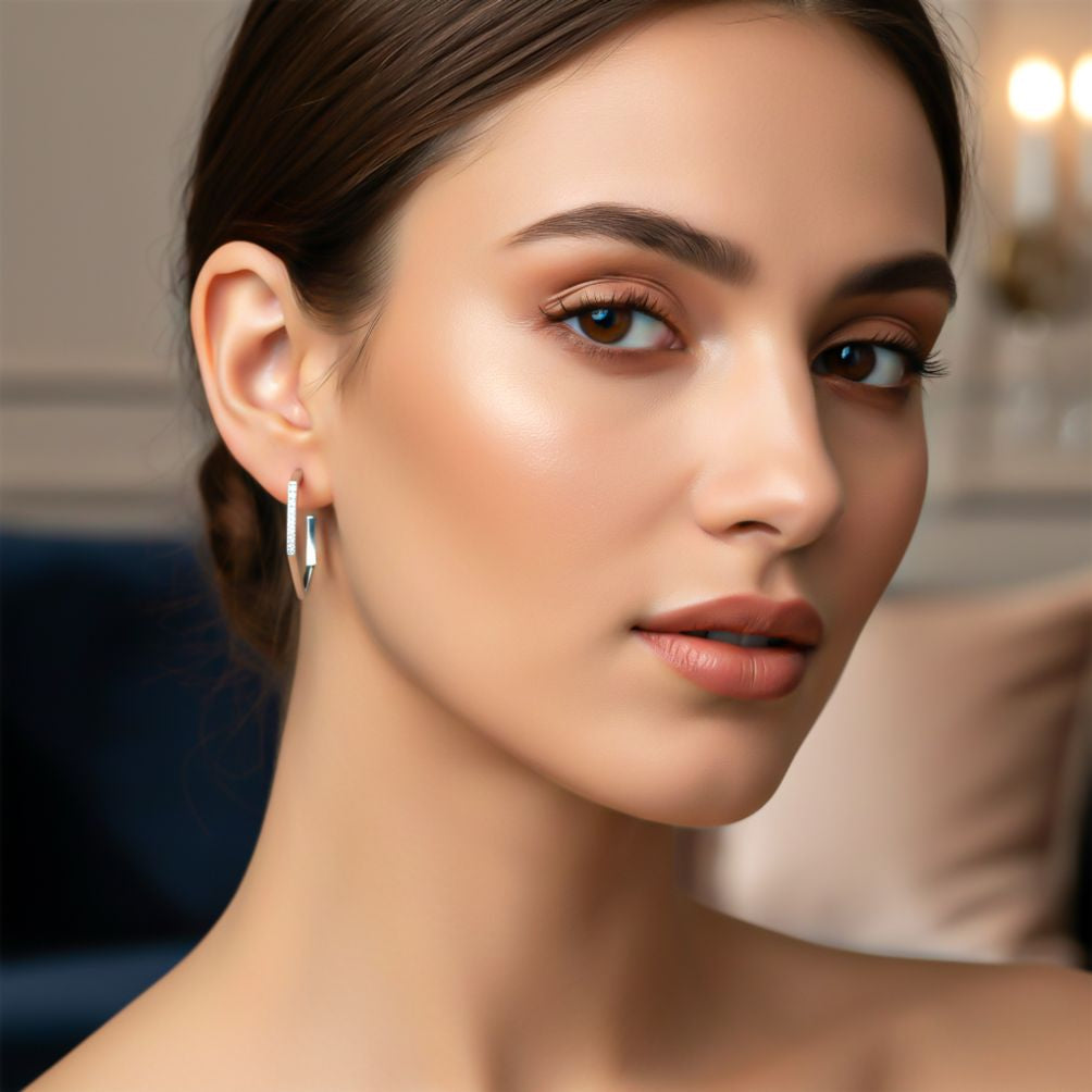 925 Sterling Silver Loop Hoop Earrings