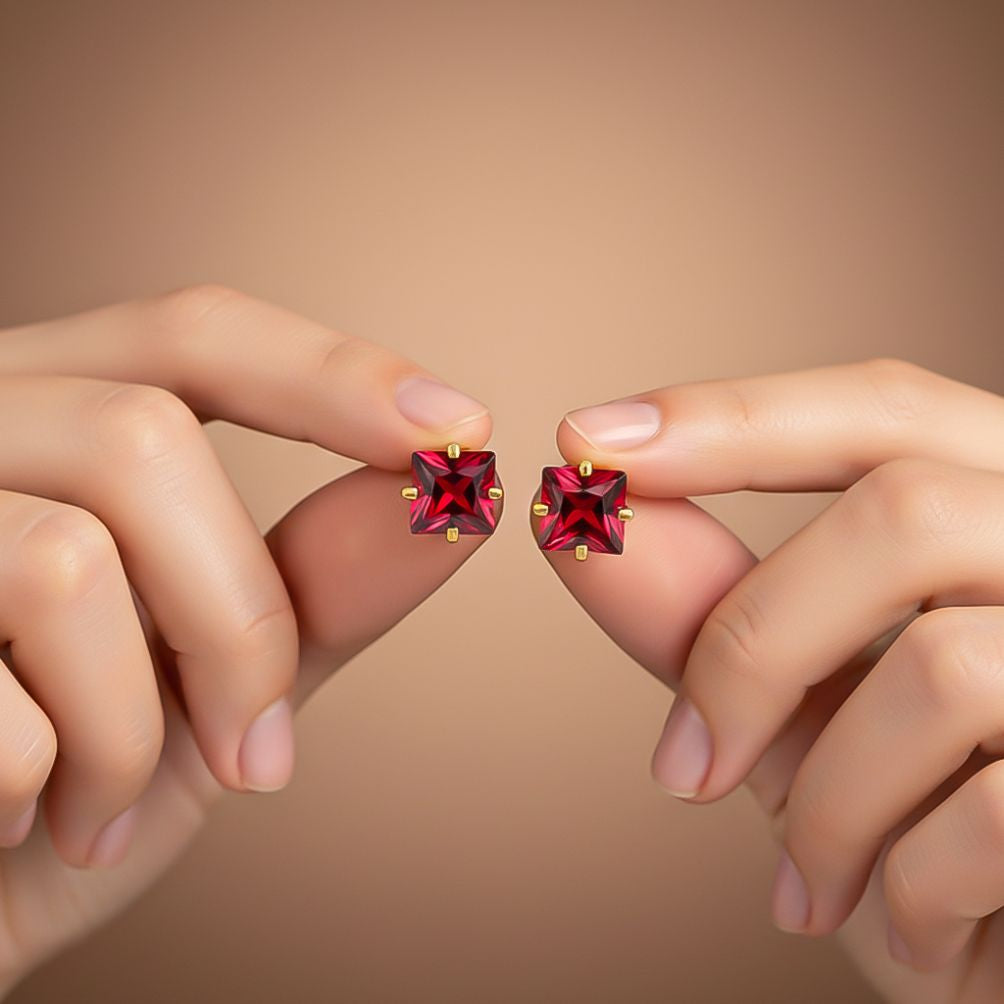 925 Sterling Silver With 14K Gold Plated Seeking Solace Stud Earrings