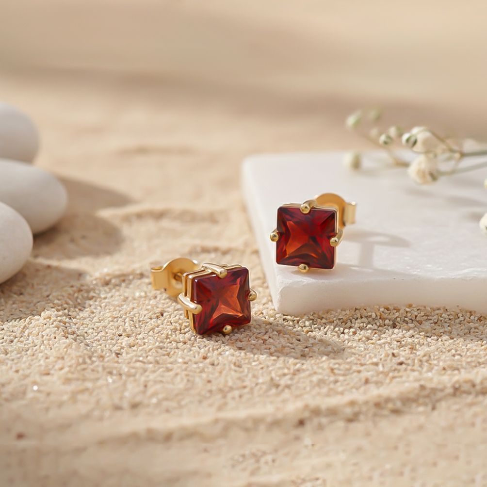 925 Sterling Silver With 14K Gold Plated Seeking Solace Stud Earrings