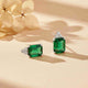 925 Sterling Silver Forest Green Shining Studs Earrings Gold Vermeil (2.5 Micron)