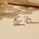 925 Sterling Silver Turtle Style Opal Stud Earrings Gold Vermeil (2.5 Micron)