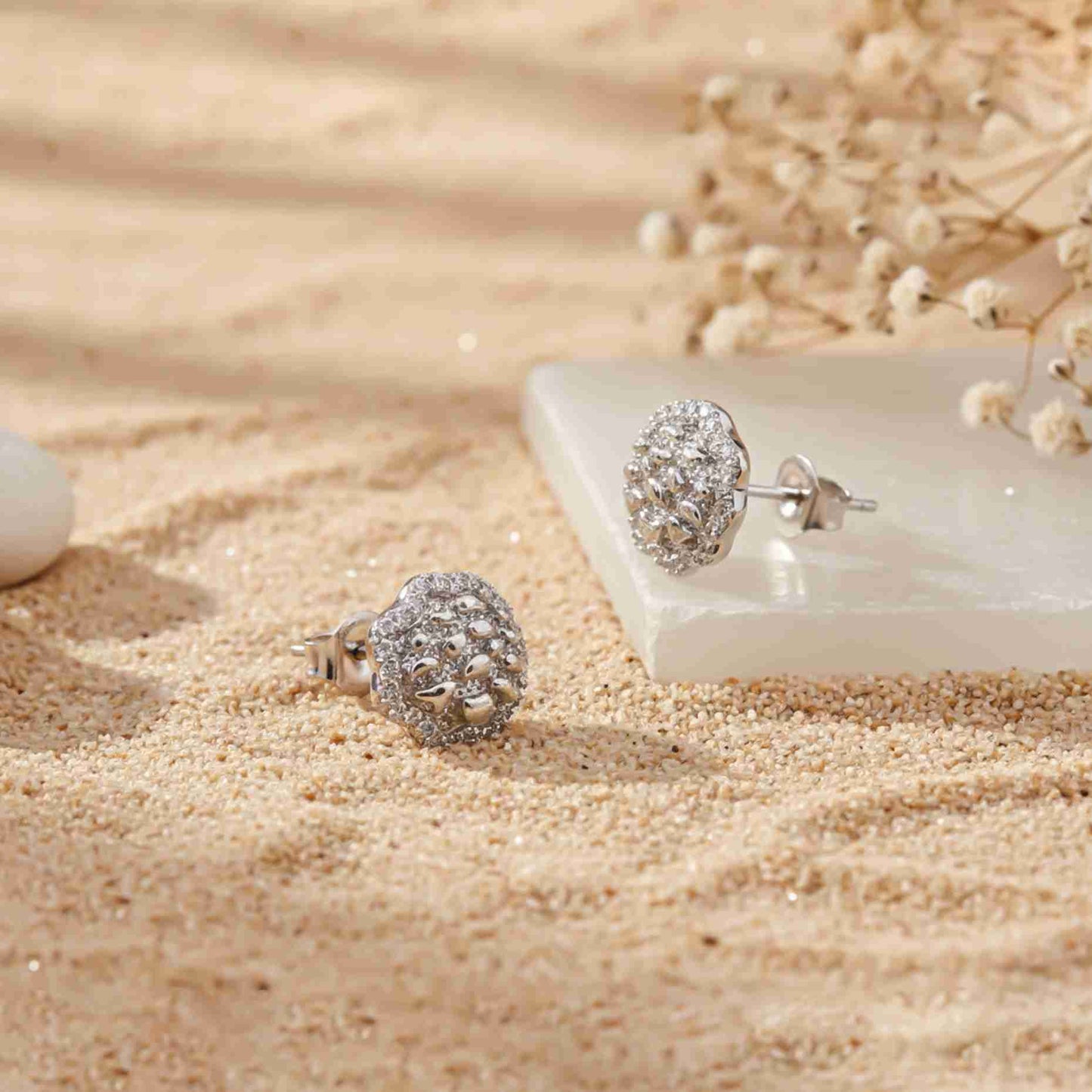 925 Sterling Silver Unisex Nuggets Stud Earrings