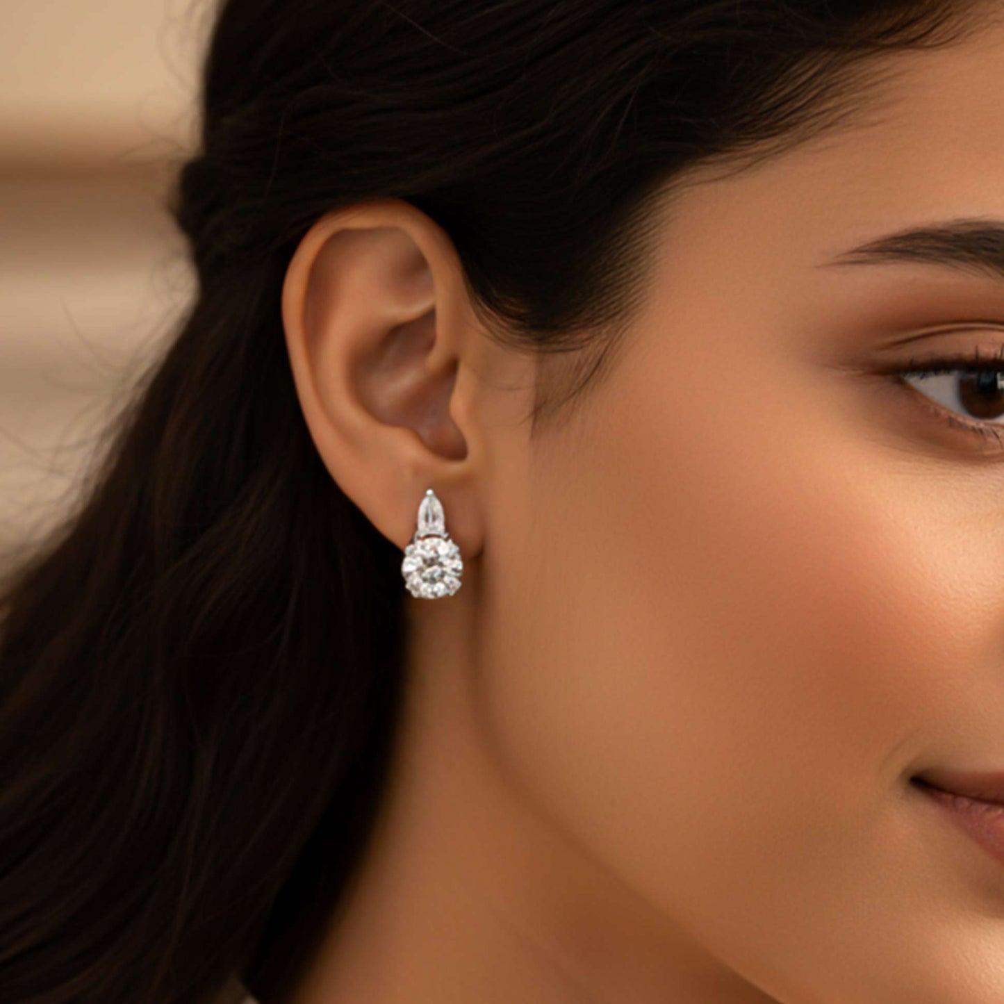 925 Sterling Silver Zircon Drizzle Stud Earrings