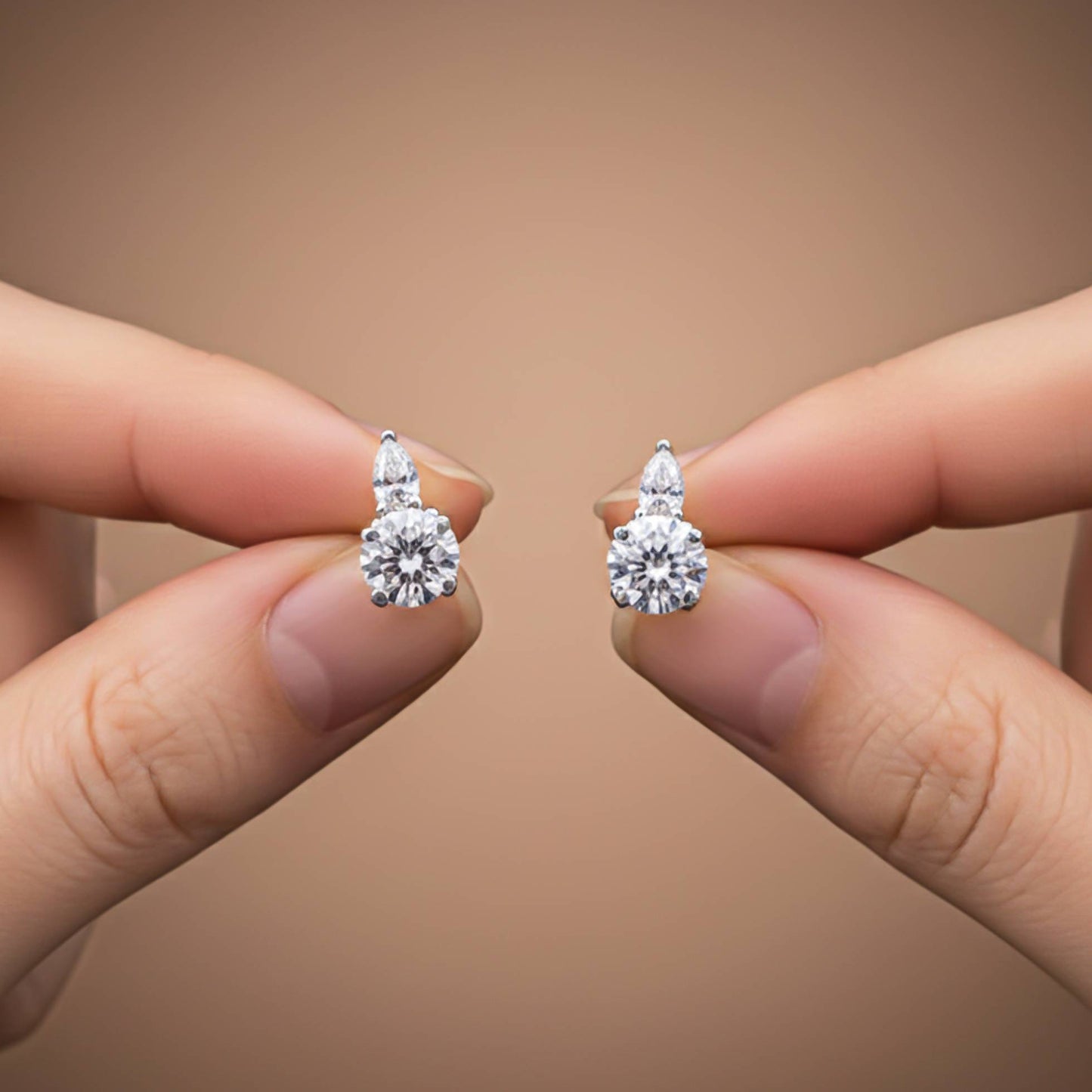 925 Sterling Silver Zircon Drizzle Stud Earrings