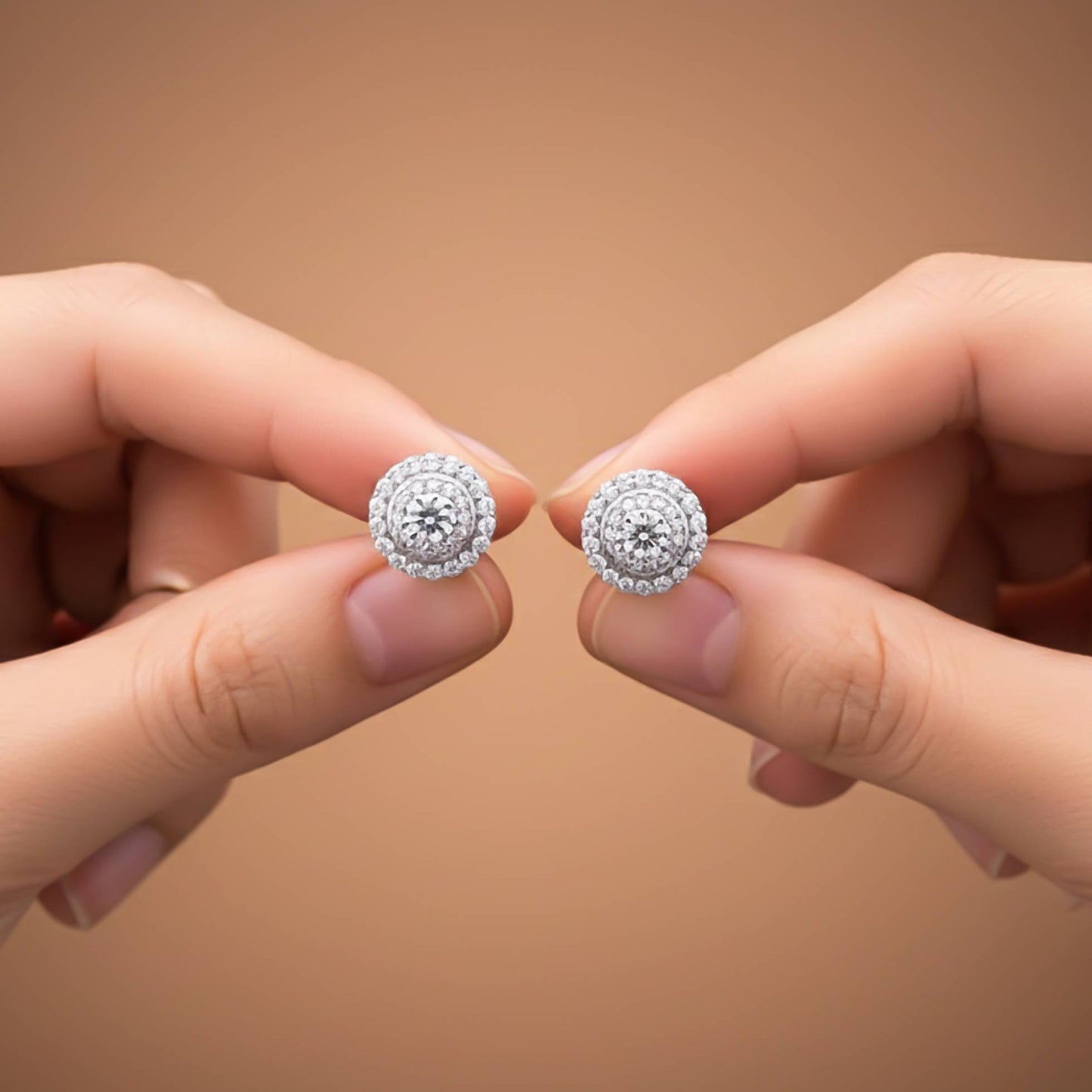 Sterling Silver Cluster Maya Studs For Her