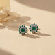 925 Sterling Silver Cluster Green Circle Studs Gold Vermeil (2.5 Micron)