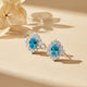 925 Sterling Silver Topaz Flower Stud Earrings Gold Vermeil (2.5 Micron)
