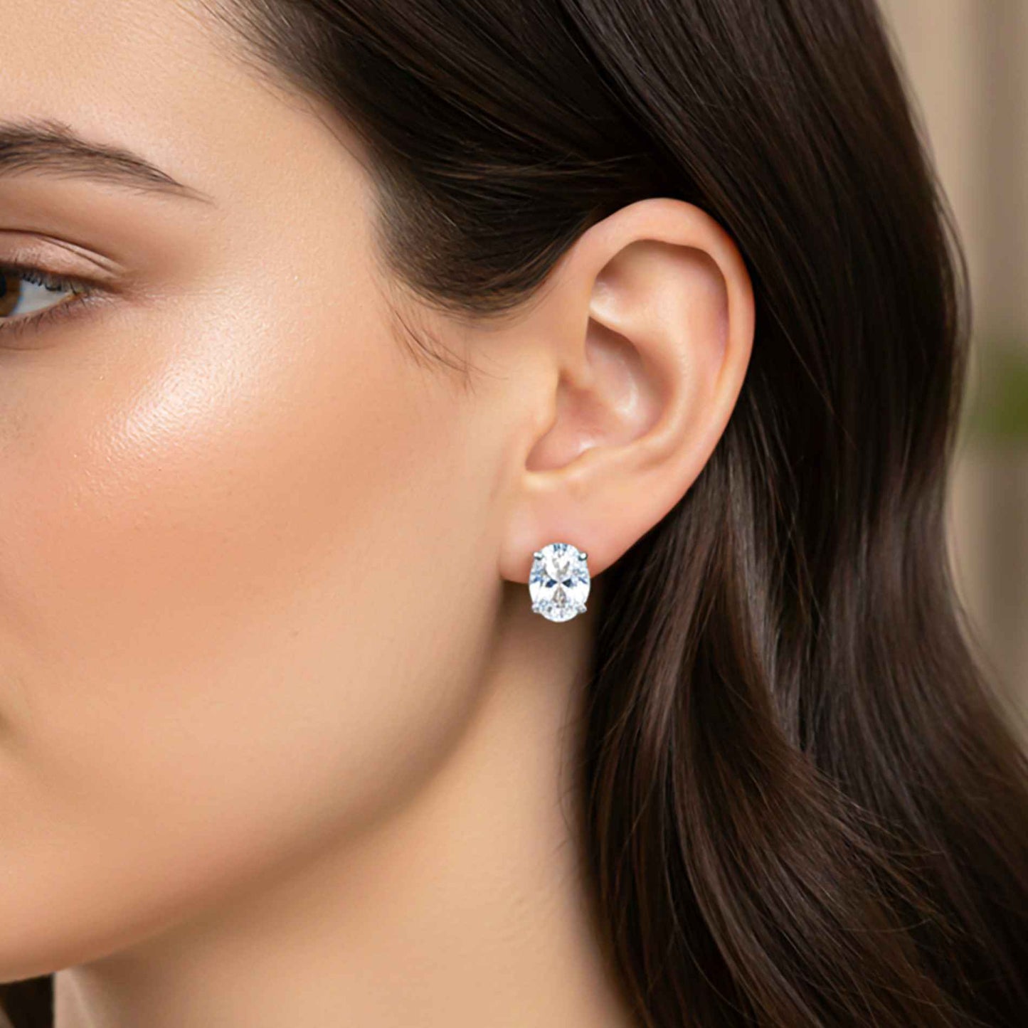925 Sterling Silver Zircon Classic Stud Earrings