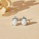925 Sterling Silver Shiny Opal Stud Earrings Gold Vermeil (2.5 Micron)
