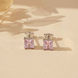 925 Sterling Silver Sapphire Charm Solitaire Studs Gold Vermeil (2.5 Micron)