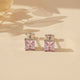 925 Sterling Silver Sapphire Charm Solitaire Studs Gold Vermeil (2.5 Micron)
