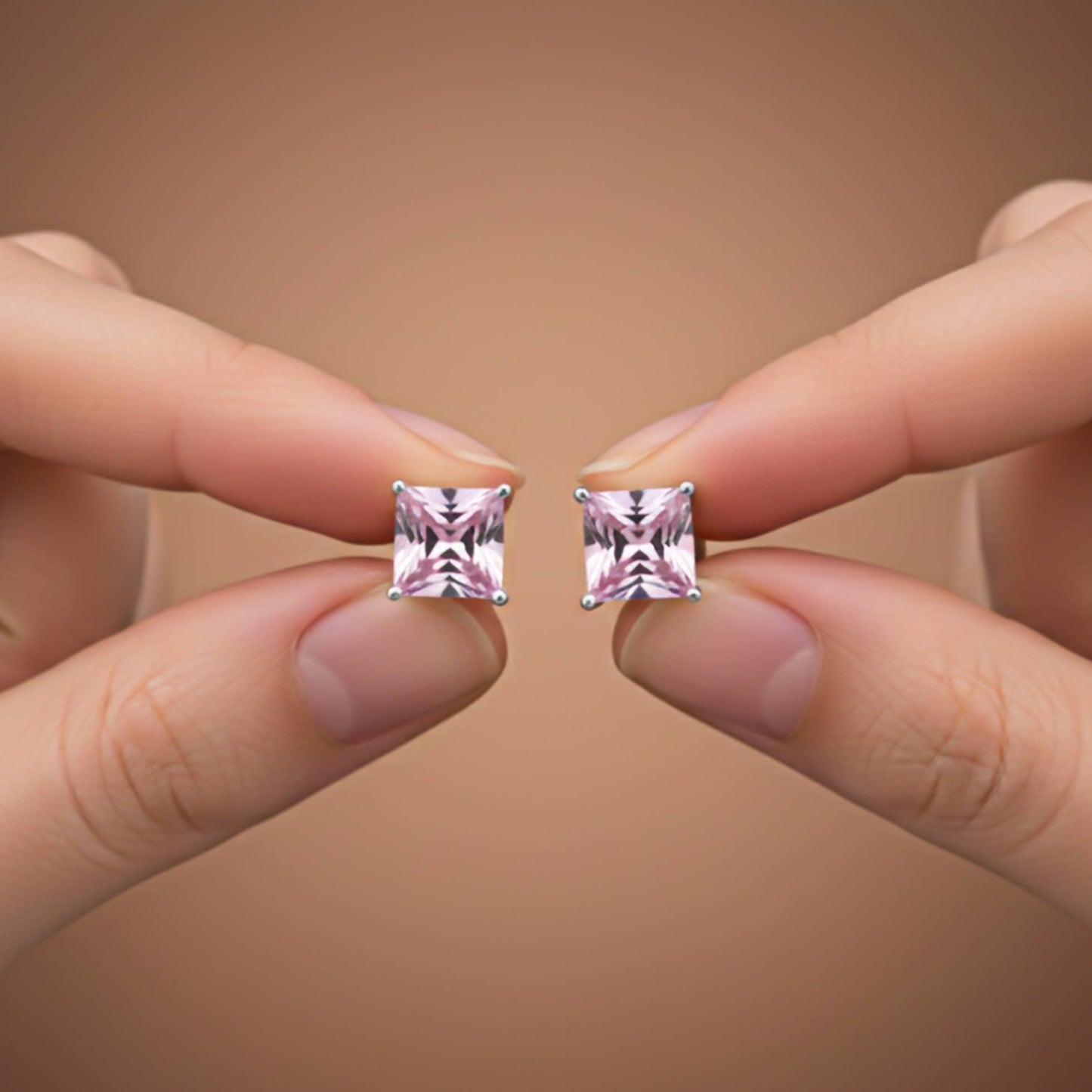925 Sterling Silver Sapphire Charm Solitaire Studs