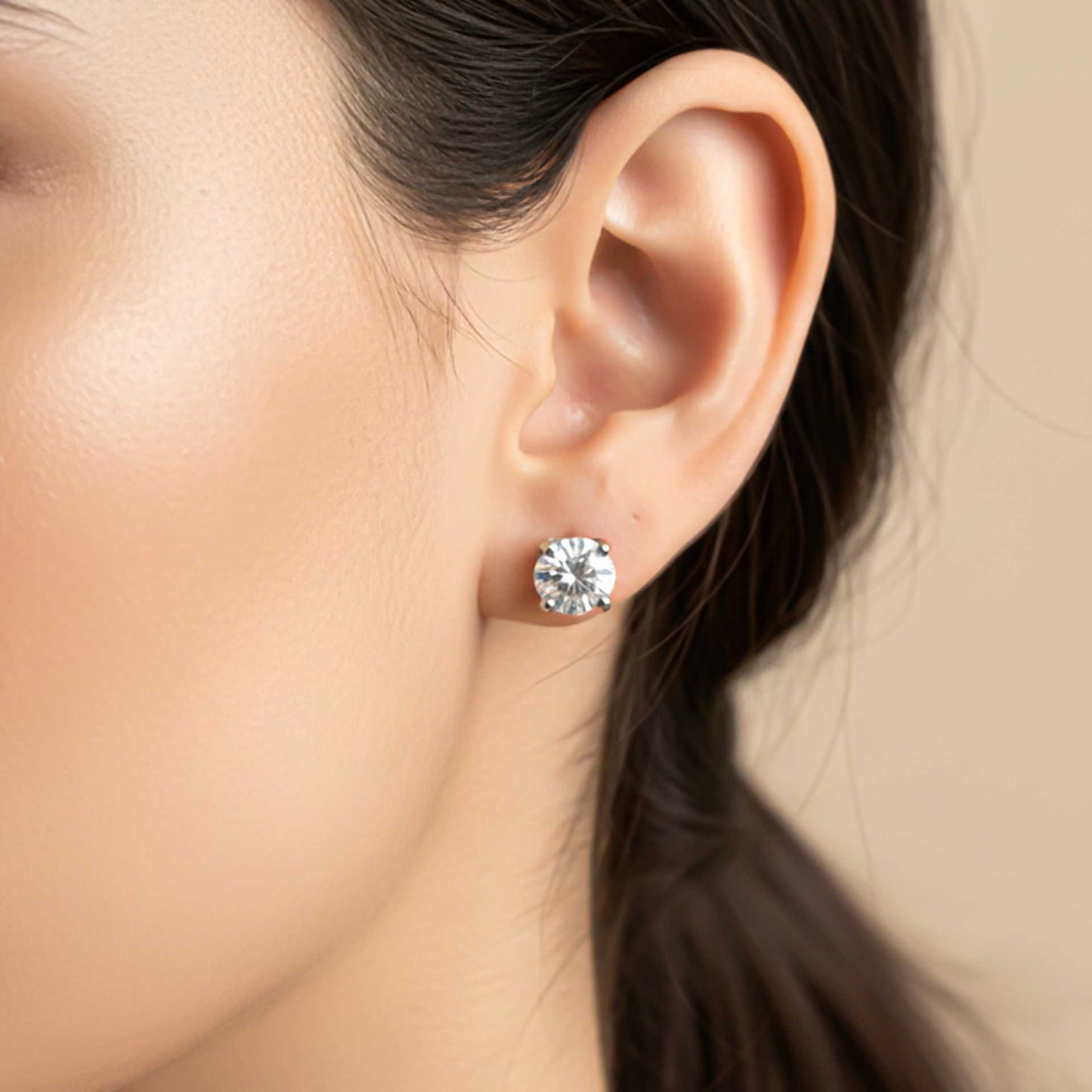 925 Sterling Silver Zircon Mini Stud Earrings