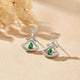 925 Sterling Silver & Green Hamsa Eye Earrings Gold Vermeil (2.5 Micron)