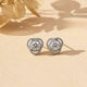 925 Sterling Silver Zircon Studded Elegant Stud Earrings Gold Vermeil (2.5 Micron)