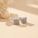 925 Sterling Silver Zircon Unisex Square Studs Gold Vermeil (2.5 Micron)