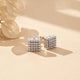 925 Sterling Silver Zircon Unisex Square Studs Gold Vermeil (2.5 Micron)