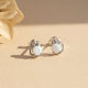 925 Sterling Silver Classy Solitaire Opal Studs Gold Vermeil (2.5 Micron)
