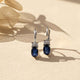 925 Sterling Silver Blue Oval Drop Earrings Gold Vermeil (2.5 Micron)
