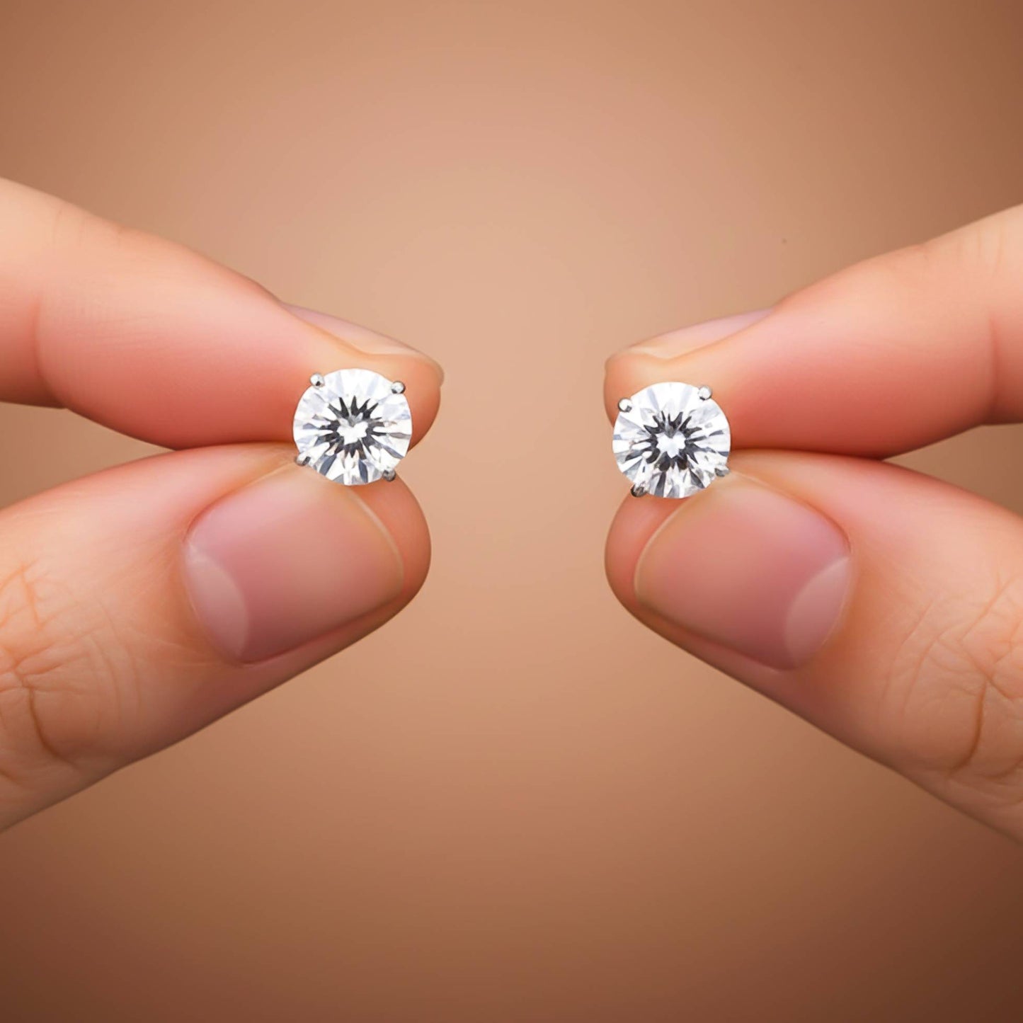925 Sterling Silver Zircon Solitaire Dainty Studs