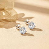 925 Sterling Silver Zircon Solitaire Dainty Studs Gold Vermeil (2.5 Micron)