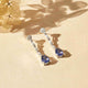 925 Sterling Silver Blue Sapphire Drop Dangle Earring Gold Vermeil (2.5 Micron)