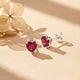 925 Sterling Silver Heart Red Ruby Stud Earring Gold Vermeil (2.5 Micron)