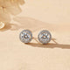 925 Sterling Silver Halo Stud Earrings Gold Vermeil (2.5 Micron)