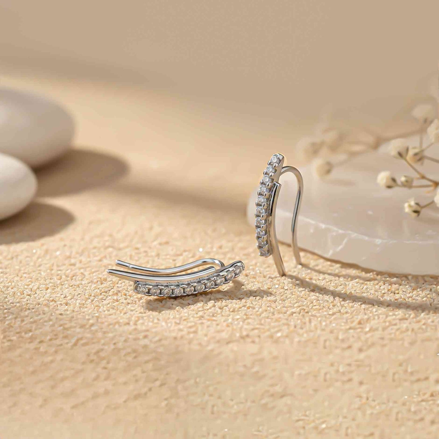 925 Sterling Silver Climber Clip Earrings