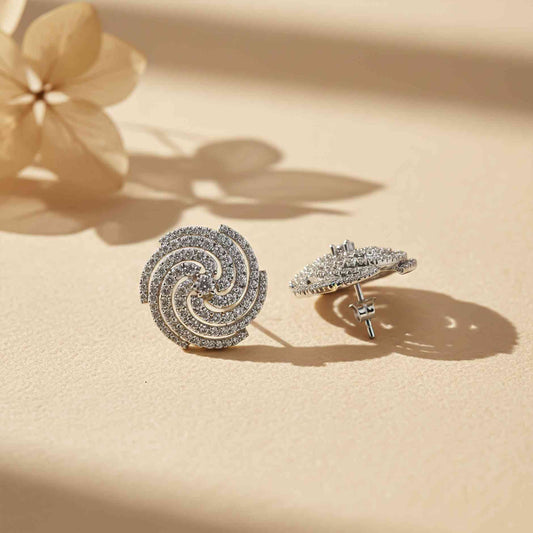 925 Sterling Silver Spiral Stud Earrings
