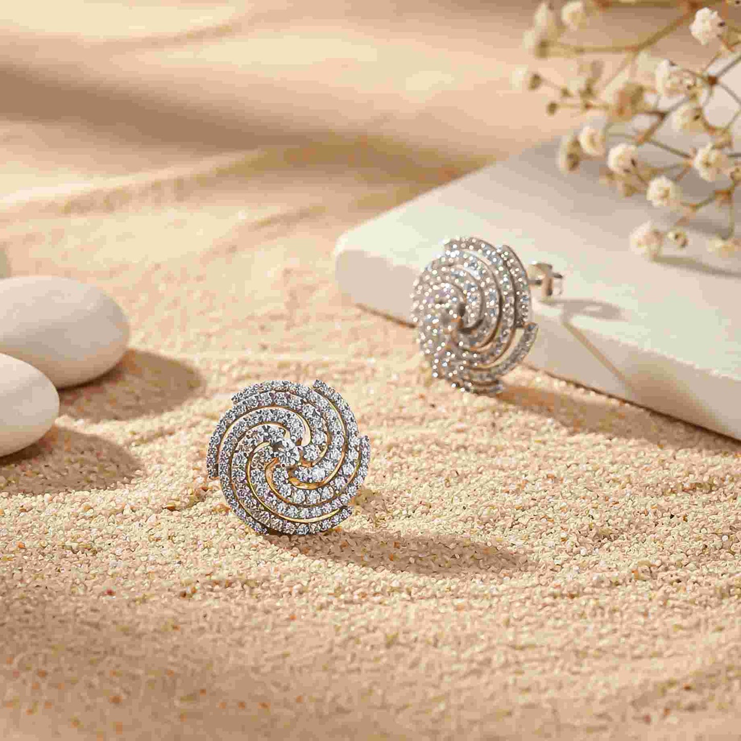 925 Sterling Silver Spiral Stud Earrings