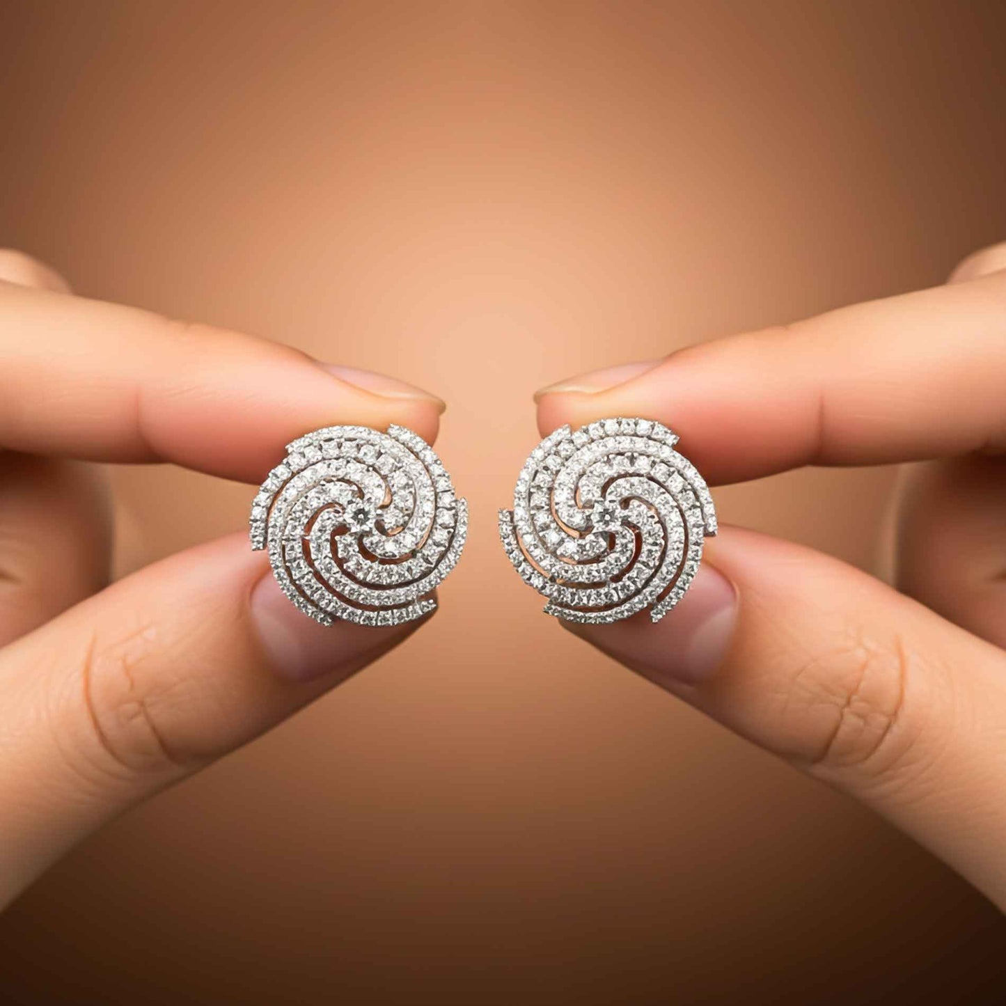 925 Sterling Silver Spiral Stud Earrings