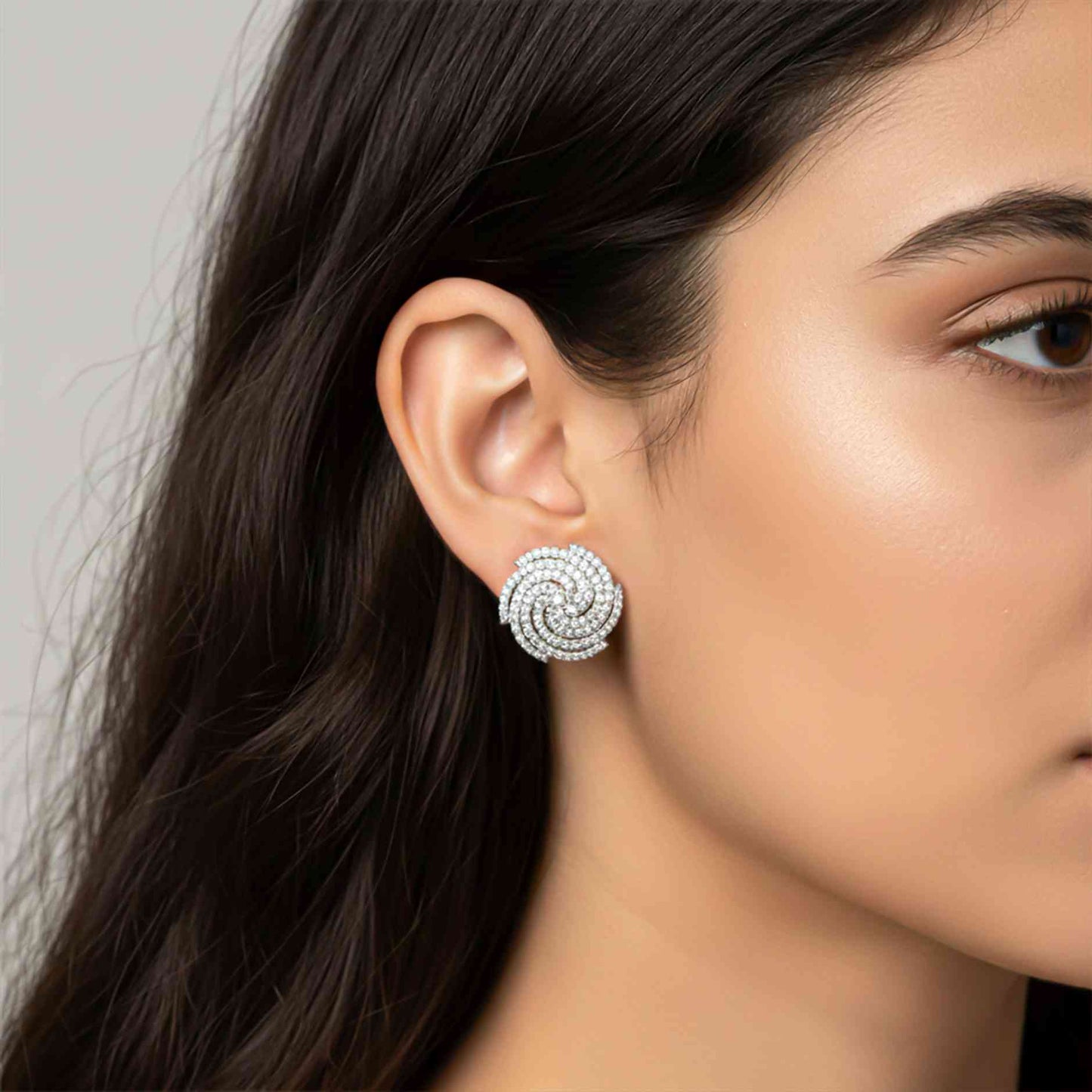 925 Sterling Silver Spiral Stud Earrings