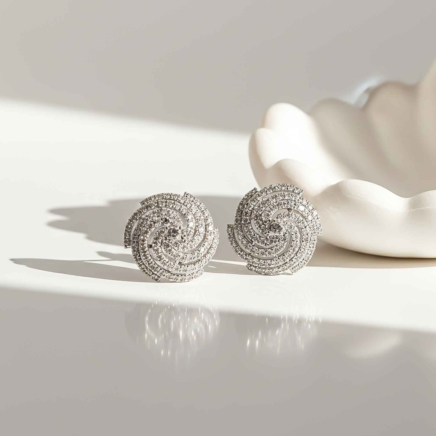 925 Sterling Silver Spiral Stud Earrings