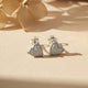 925 Sterling Silver Heart Cluster Stud Earrings Gold Vermeil (2.5 Micron)