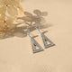 925 Sterling Silver Triangle Dangle Drop Earrings Gold Vermeil (2.5 Micron)