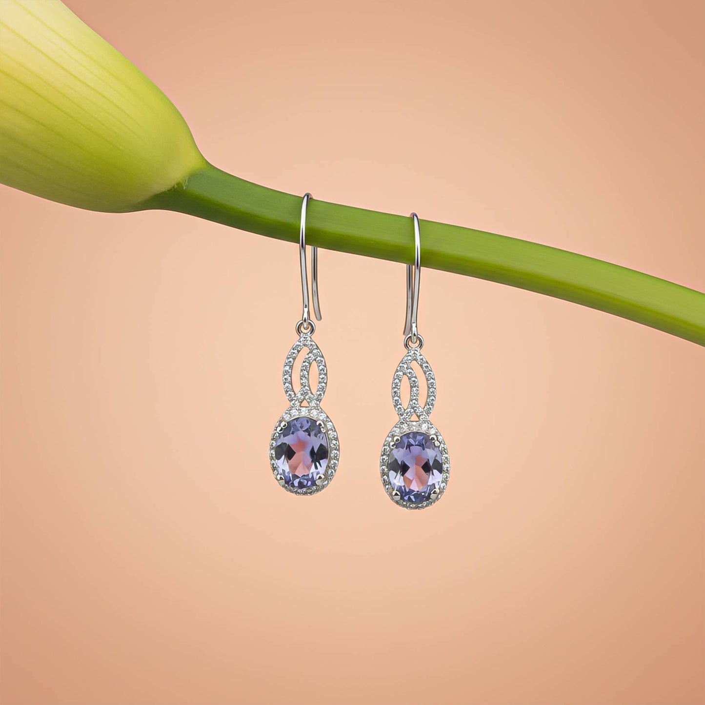 925 Sterling Silver Blue Night Dangle Earrings