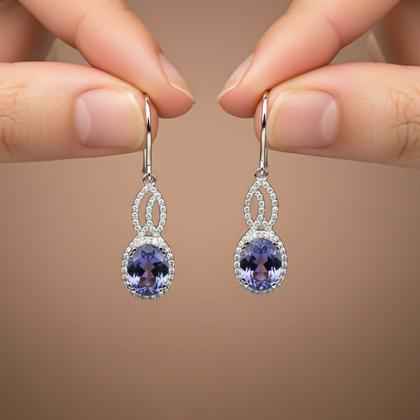 925 Sterling Silver Blue Night Dangle Earrings