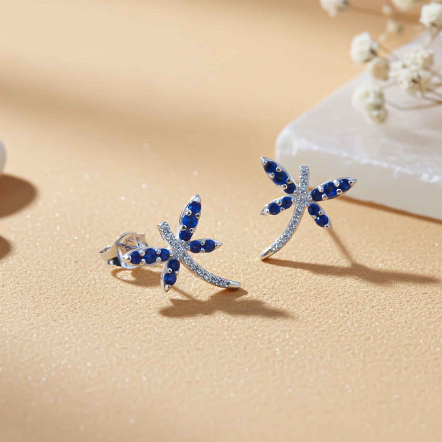 925 Sterling Silver Dragonfly Mini Stud Earrings