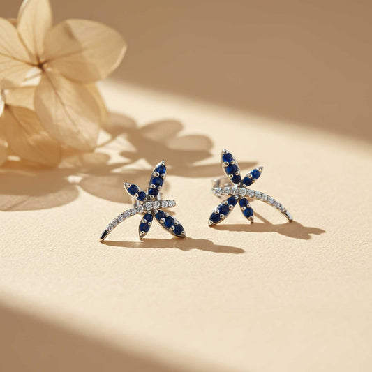 925 Sterling Silver Dragonfly Mini Stud Earrings