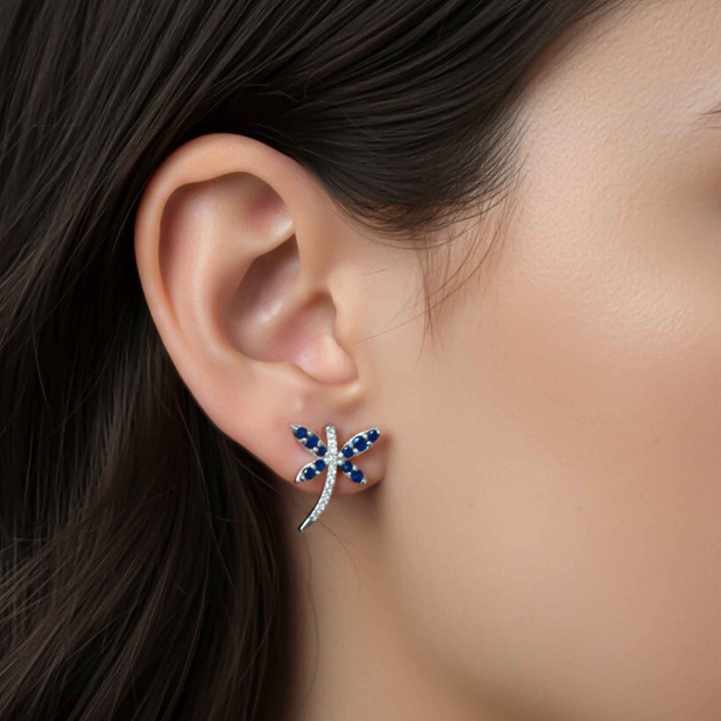 925 Sterling Silver Dragonfly Mini Stud Earrings