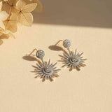 925 Sterling Silver Sensation Snowflake Drop Earrings Gold Vermeil (2.5 Micron)