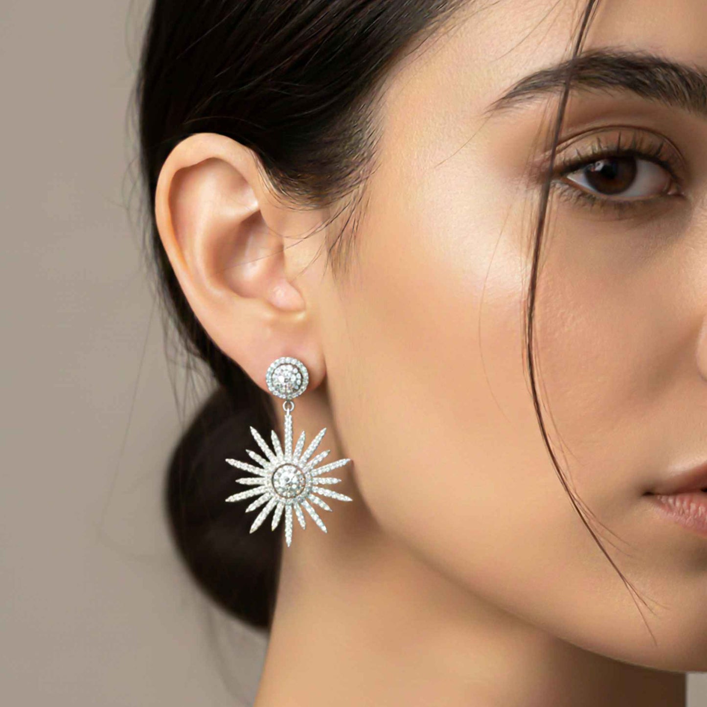 925 Sterling Silver Sensation Snowflake Drop Earrings