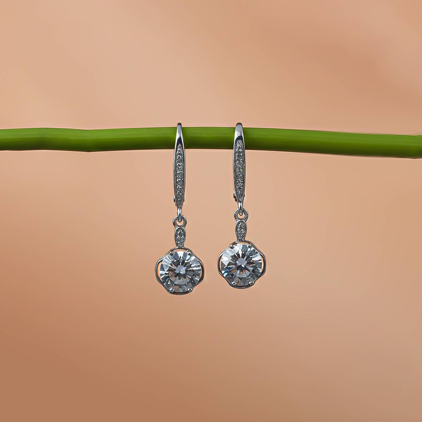 925 Sterling Silver Solitaire Classic Drop Earrings