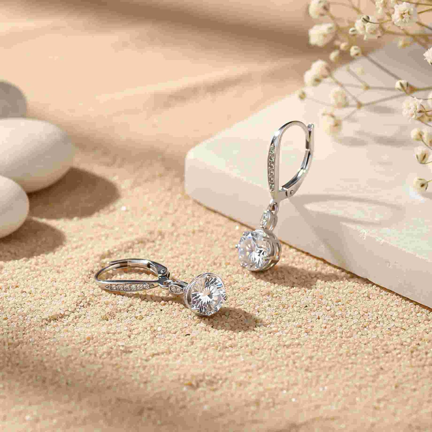 925 Sterling Silver Solitaire Classic Drop Earrings