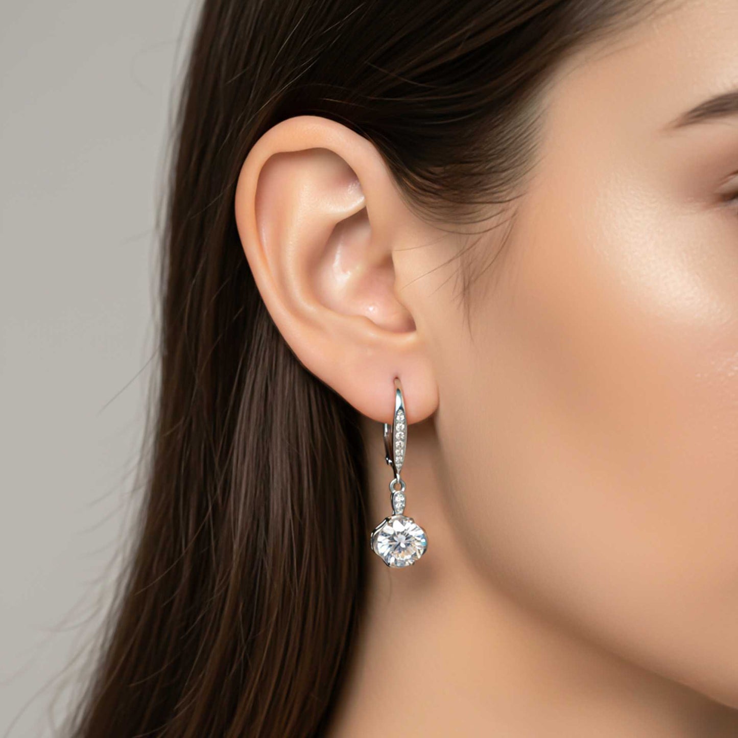 925 Sterling Silver Solitaire Classic Drop Earrings